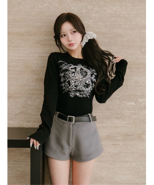 DARICH | DRビジューフラワーリブニットトップス - Buyee, an Online