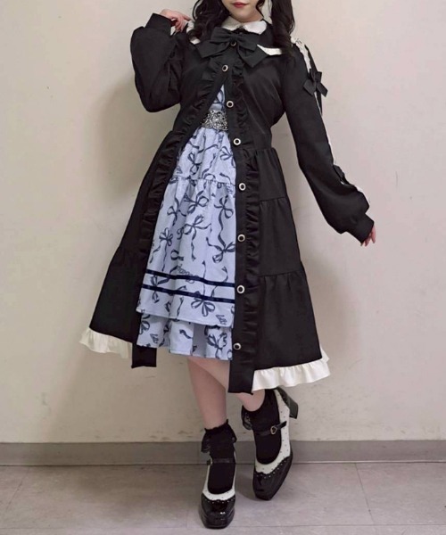 AXES FEMME POETIQUE | バイカラーワンピースコート - Buyee, an