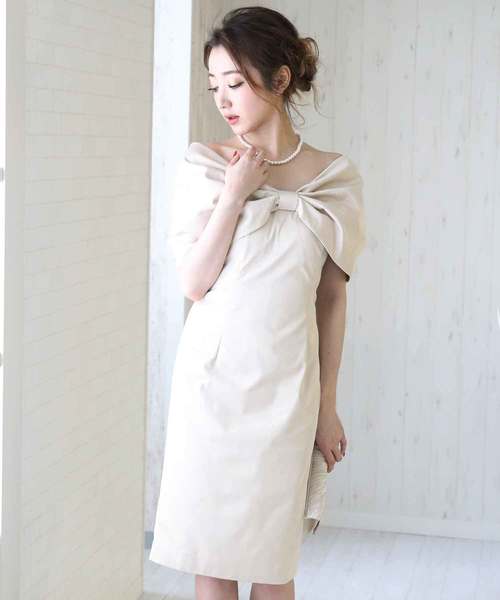 Dress Lab リボン オフショルダー ワンピース ドレス 結婚式 フォーマル パーティードレス Buyee An Online Proxy Shopping Service Shop At Zozotown Bot Online