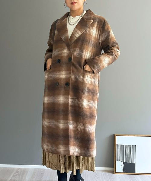 giunon オーバーシャギージャケットコート ブラウン GIUNON オーバージャギージャケットコート ブラウン giunon