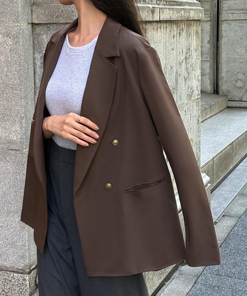 GIUNON オーバージャギージャケットコート ブラウン GIUNON（ジウノン