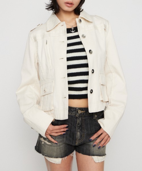 LAGUA GEM CUT OFF MILITARY ジャケット LAGUA GEM | CUT OFF MILITARY ジャケット - Buyee, an Online Proxy