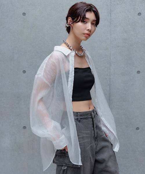 PAGEBOY シャツ セール】ドロストシャーリングシアーシャツ（シャツ/ブラウス
