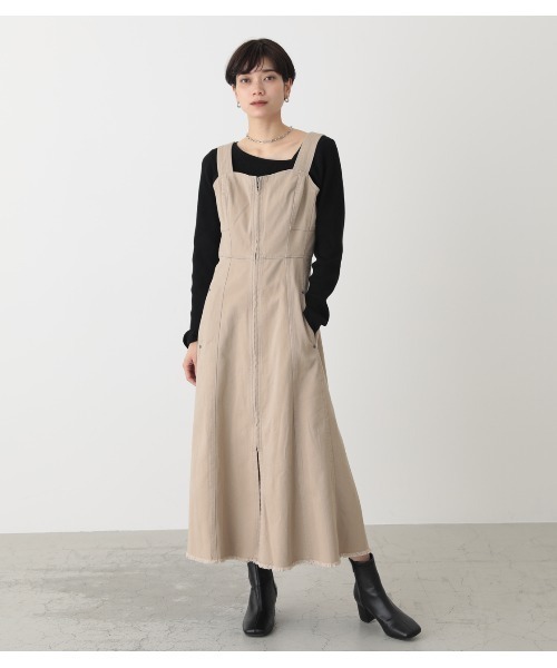 AZUL BY MOUSSY バックレースアップデニムジャンパードレス AZUL BY