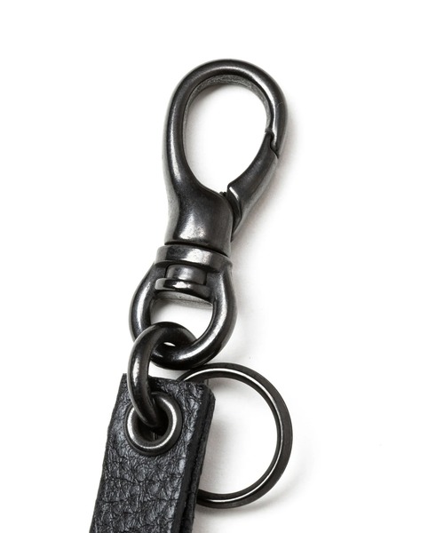 CALEE | CALEE/キャリー STUDS&KNITTING LEATHER LONG KEY RING