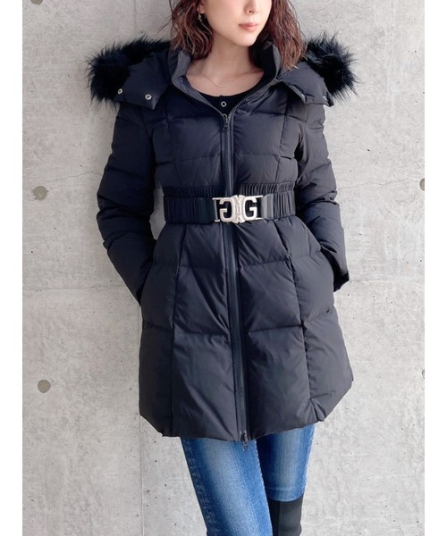 GYDA ダウンコート 2022 (ベルト有り) GYDA 期間限定SALE GYDA（ジェイダ）GYGYベルト付きロングダウンコート