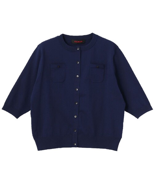 CABaN ファインポリエステル ハーフスリーブポケットカーディガン 半袖 CABAN | ファインポリエステル ハーフスリーブポケット