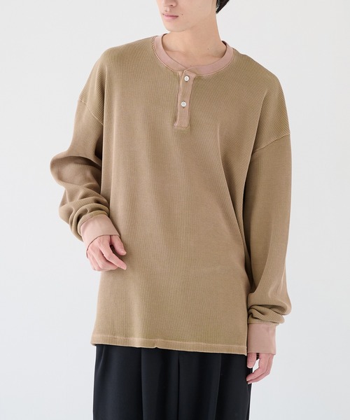 KANEMASA PHIL. | 【KANEMASA PHIL.】18G Garment Dye Waffle Henry