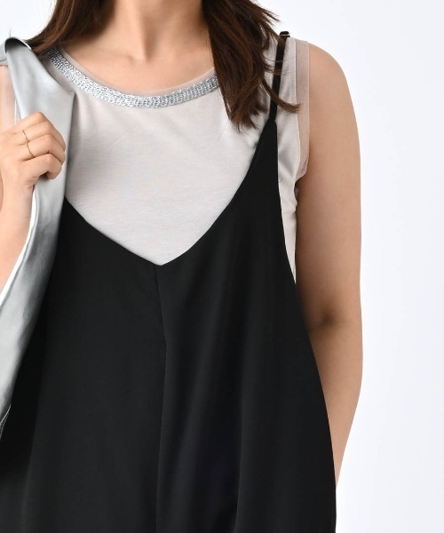 シアータンク　ベスト黒 クロシェ CLOCHE CLOCHE ブラトップ 512-85563 シアー カップ