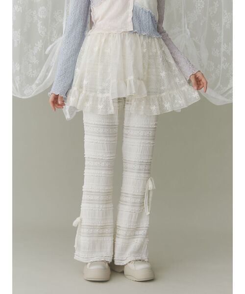 merry jennyリボンレースフレアパンツ merry jenny パンツ リボンレースフレアパンツ レディース