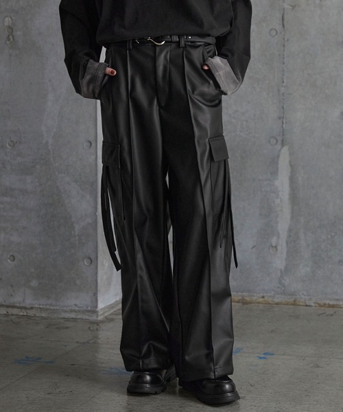 SERACE | 【SERACE】Loose drape/denim wide slacks cargo pants