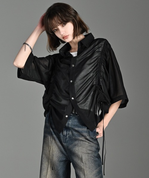 ADRER | 25ss loose silhouette lace/sheer shirt / 25SS ルーズ