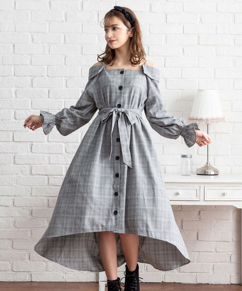 夢展望 トレンチライクダブルボタンウエストベルトオフショルタイトワンピース Buyee An Online Proxy Shopping Service Shop At Zozotown Bot Online