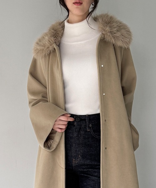 EATME | フェイクファーフードレディダウンコート - Buyee, an Online