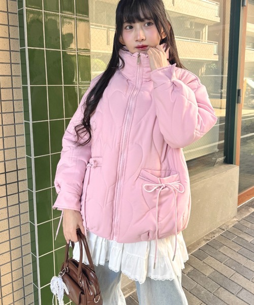 LOUEME | ハートキルティングリボンオーバージャケット - Buyee, an 