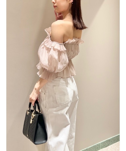 SNIDEL Sustainableギャザーオフショルブラウス スナイデル SNIDEL