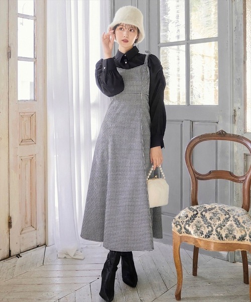 SWINGLE | 2WAYギャザースリーブシャツレイヤードキャミワンピース 