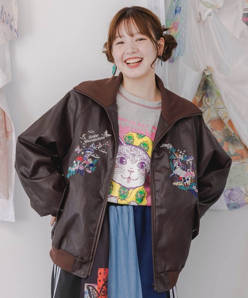 ジャケット・アウター EN スカラー 152695：タンクトップ付 花柄メッシュプルオーバー