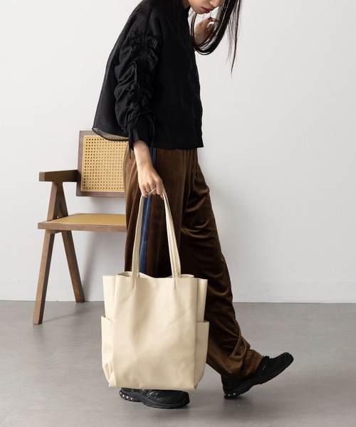 SETUP7 | 【SETUP7】A4収納可能 PUレザー仕切りトートバッグ SNBD