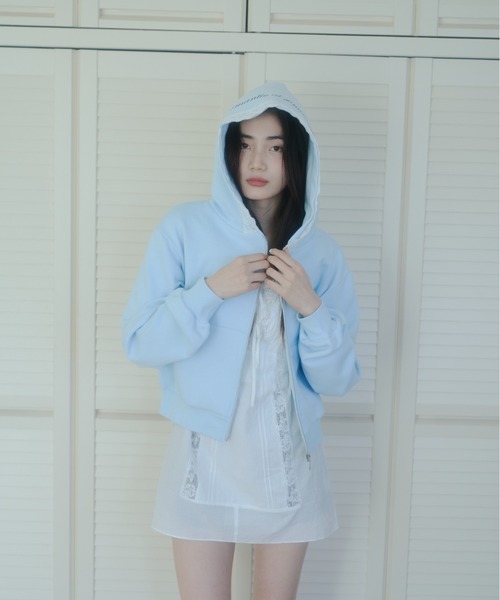 トップス smyeon compact lace zip hoodie SMYEON | Compact lace zip hoodie / レース付きコンパクト