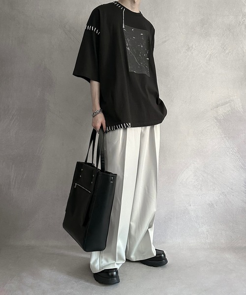 SERACE | 【SERACE】Hand stitch loose graphic short sleeve t