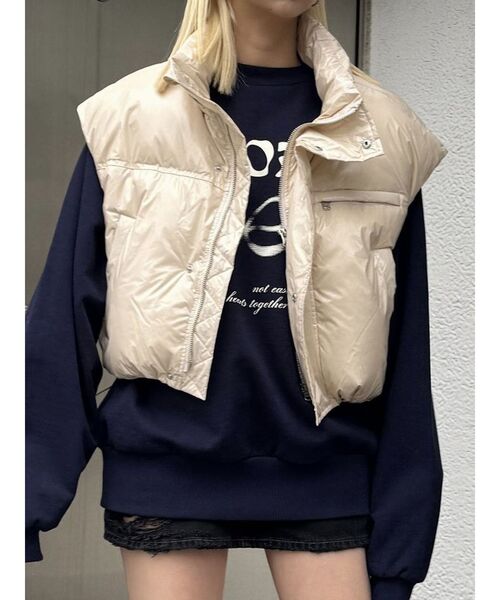 VEQUM フェイクムートンベスト EMODA | コンパクトパッファーダウン