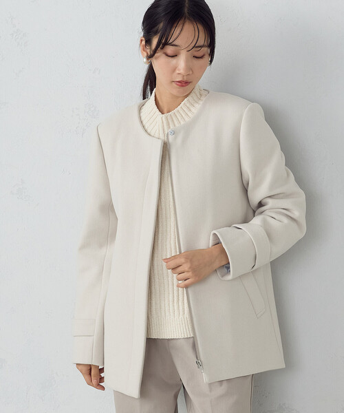 COMME CA ISM　2WAY フーデッドコート 2WAY ポリエステルレーヨン ジャージー デタッチャブル