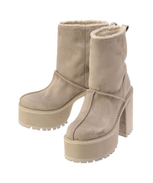 GYDA | フェイクムートンplatformショートブーツ - Buyee, an Online