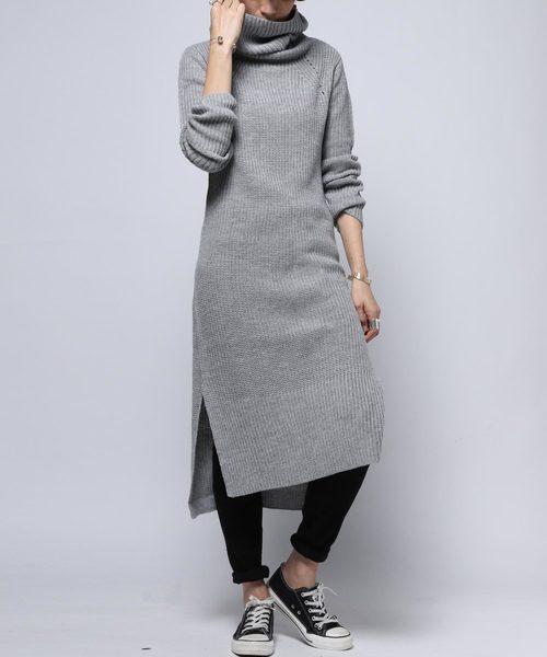 Antiqua ざっくりタートルニットワンピ Buyee日本代购服务 于zozotown购物 Bot Online