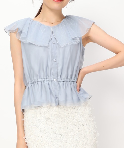 smyeon フリルコットンブラウス Smyeon ブラウス シャツ Frill cotton blouse/フリルコットン