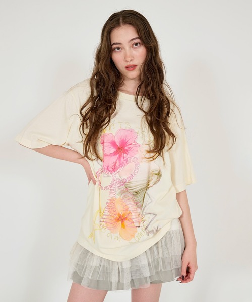 TINA：JOJUN レイヤード風 ニットソー カーキブラウン レイヤード風 ニットソー TINA：JOJUN（Tシャツ/カットソー