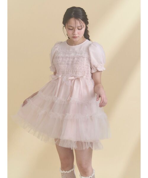 MERRY JENNY | チュールパフスリーブミニワンピース - Buyee, an