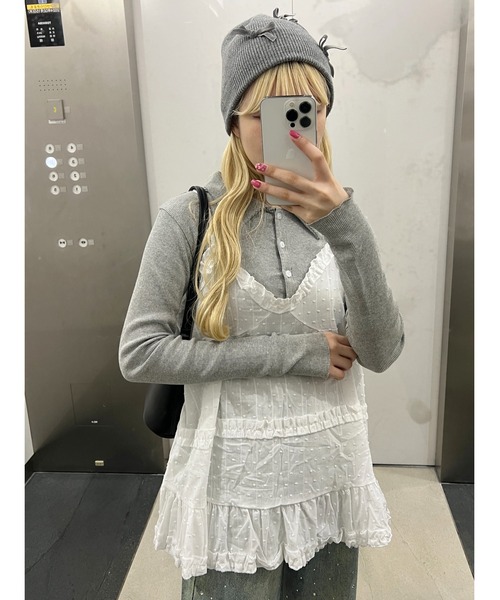 コットンレースフリルキャミワンピース Chico（チコ）の「コットンレースフリルキャミワンピース