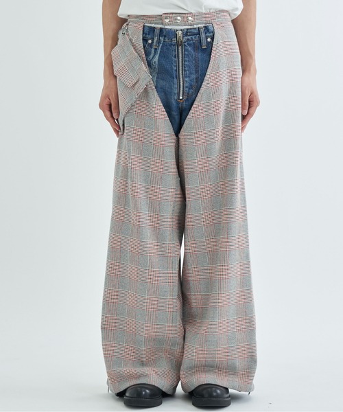 MASU | 【MASU/エムエーエスユー】GLEN PLAID WIDE CHAPS - Buyee, an