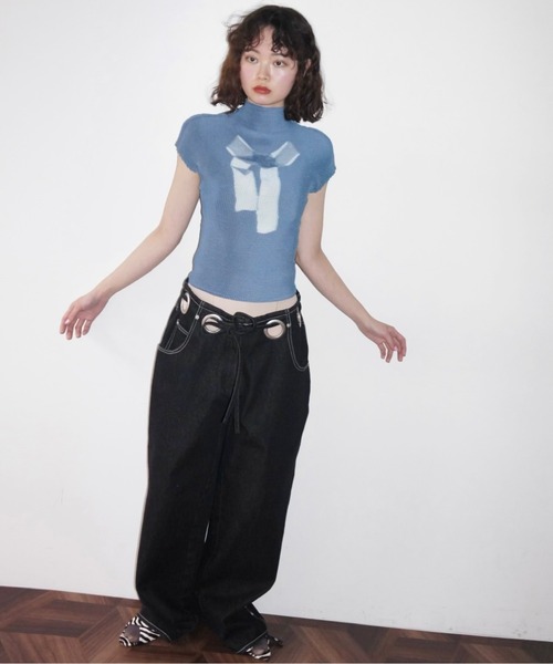 MUSUBORE | pleatsed print tops / プリーツプリントトップス