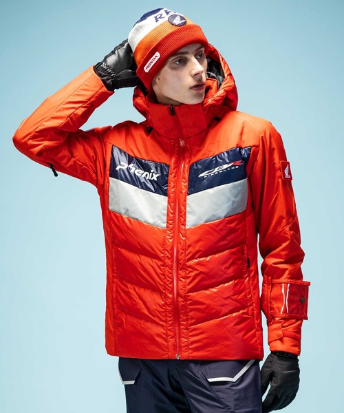 フェニックス メンズ ロゴ刺繍 スキーウェア ジャケット オレンジ L