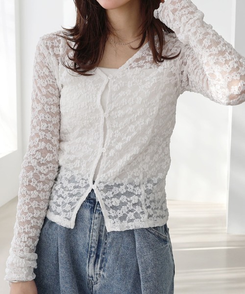 ♡²出品 FREESIA BY ANDME | 前後2wayフラワーレースチュールシアートップス