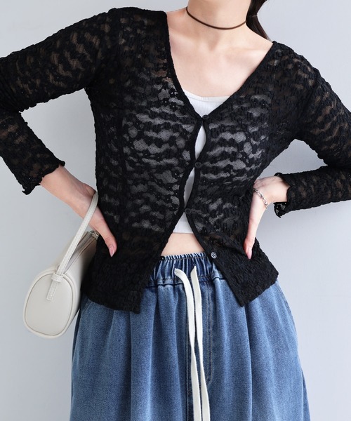 ♡²出品 FREESIA BY ANDME | 前後2wayフラワーレースチュールシアートップス