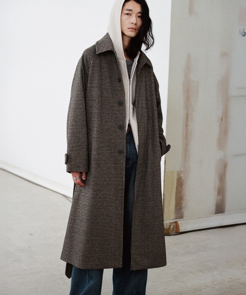 WYM LIDNM | WOOLY HERRINGBONE BALMACAAN COAT - Buyee, an Online