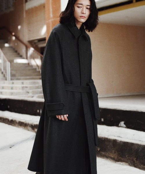 WYM LIDNM | WOOLY HERRINGBONE BALMACAAN COAT - Buyee, an Online