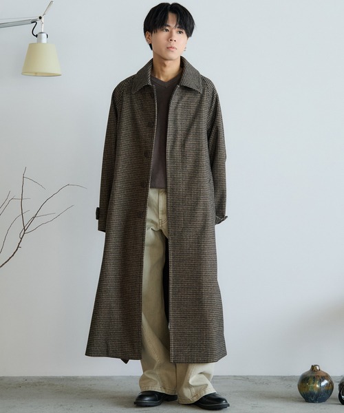 WYM LIDNM | WOOLY HERRINGBONE BALMACAAN COAT - Buyee, an Online