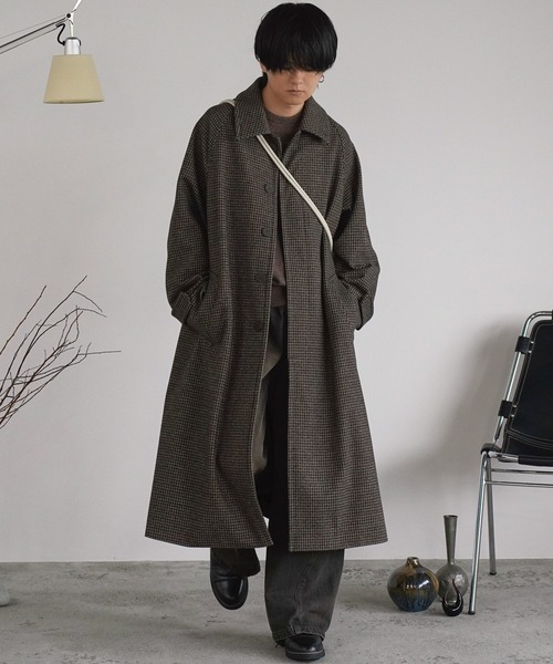 WYM LIDNM | WOOLY HERRINGBONE BALMACAAN COAT - Buyee, an Online