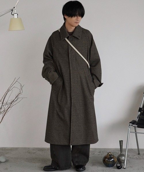 WYM LIDNM | WOOLY HERRINGBONE BALMACAAN COAT - Buyee, an Online