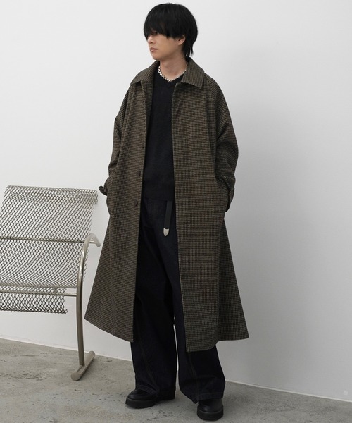 WYM LIDNM | WOOLY HERRINGBONE BALMACAAN COAT - Buyee, an Online