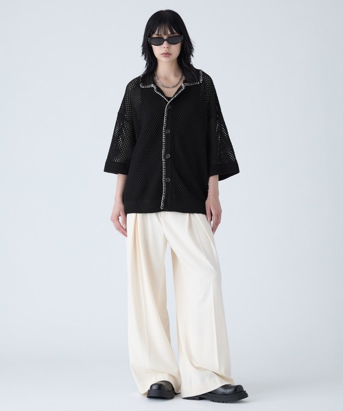 VELNUS | 【VELNUS】Watermark knitting loose short sleeve