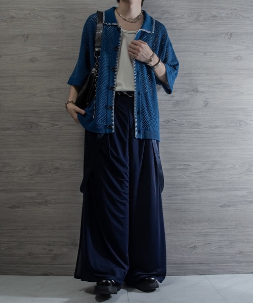 VELNUS | 【VELNUS】Watermark knitting loose short sleeve