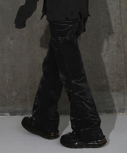 GRANCY | 【GRANCY】Crazy Design Skinny Flare Denim Pants