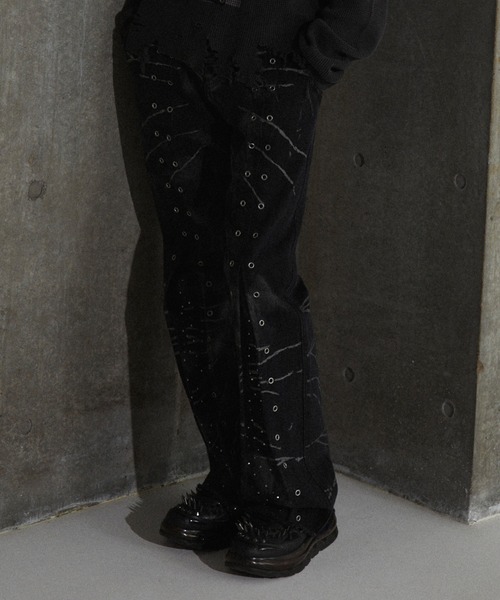 GRANCY | 【GRANCY】Crazy Design Skinny Flare Denim Pants