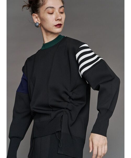 UN3D. | SIDE GATHER KNIT TOP / サイドギャザーニットトップ - Buyee 