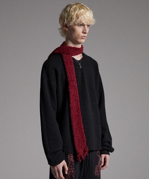 GRANCY 赤カーディガン GRANCY | 【GRANCY】Fringe Knit Slim Scarf 